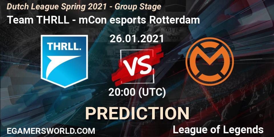 Team THRLL - mCon esports Rotterdam: Maç tahminleri. 26.01.2021 at 20:15, LoL, Dutch League Spring 2021 - Group Stage