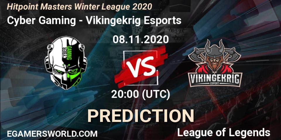 Cyber Gaming - Vikingekrig Esports: Maç tahminleri. 08.11.2020 at 20:00, LoL, Hitpoint Masters Winter League 2020