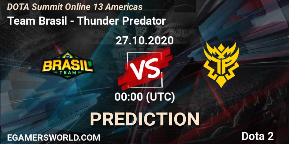 Team Brasil - Thunder Predator: Maç tahminleri. 27.10.2020 at 00:30, Dota 2, DOTA Summit 13: Americas