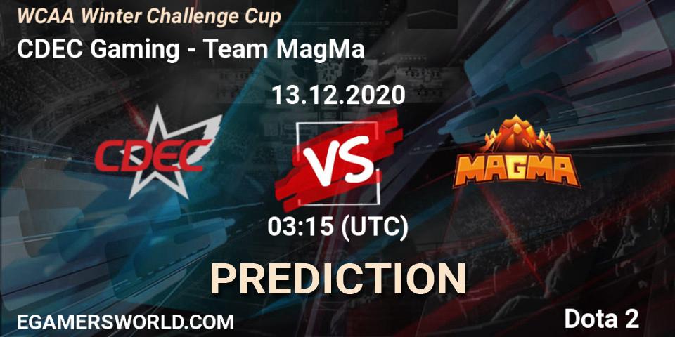 CDEC Gaming - Team MagMa: Maç tahminleri. 13.12.2020 at 03:56, Dota 2, WCAA Winter Challenge Cup
