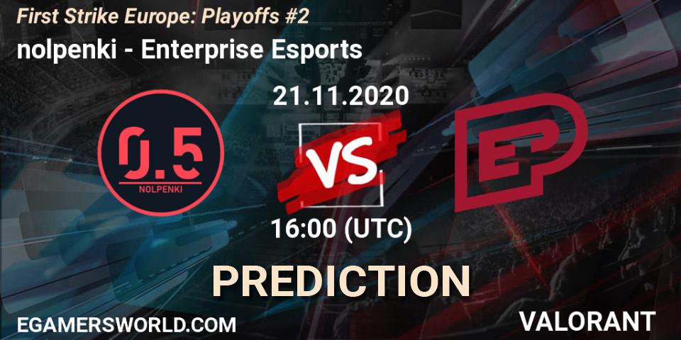 nolpenki - Enterprise Esports: Maç tahminleri. 21.11.20, VALORANT, First Strike Europe: Playoffs #2