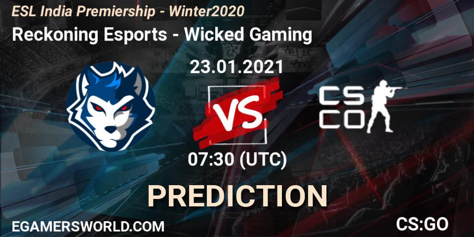 Reckoning Esports - Wicked Gaming: Maç tahminleri. 23.01.2021 at 07:30, Counter-Strike (CS2), ESL India Premiership - Winter 2020
