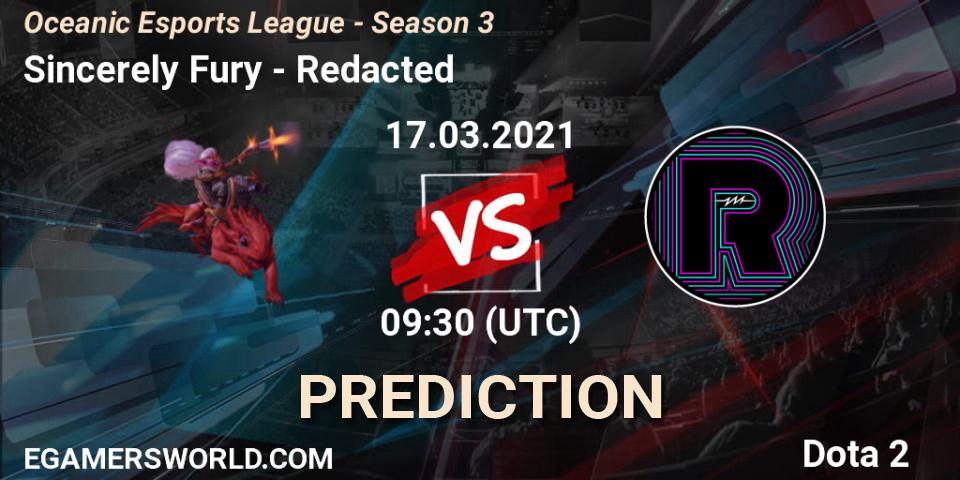 Sincerely Fury - Redacted: Maç tahminleri. 17.03.2021 at 09:56, Dota 2, Oceanic Esports League - Season 3