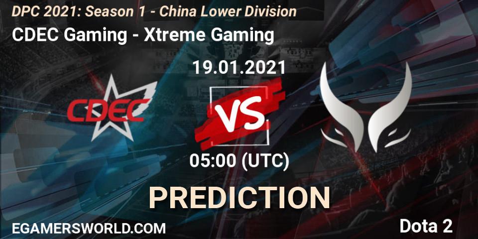CDEC Gaming - Xtreme Gaming: Maç tahminleri. 19.01.2021 at 05:01, Dota 2, DPC 2021: Season 1 - China Lower Division