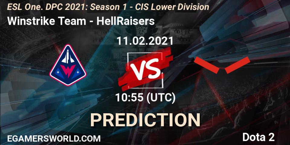 Winstrike Team - HellRaisers: Maç tahminleri. 11.02.2021 at 10:55, Dota 2, ESL One. DPC 2021: Season 1 - CIS Lower Division