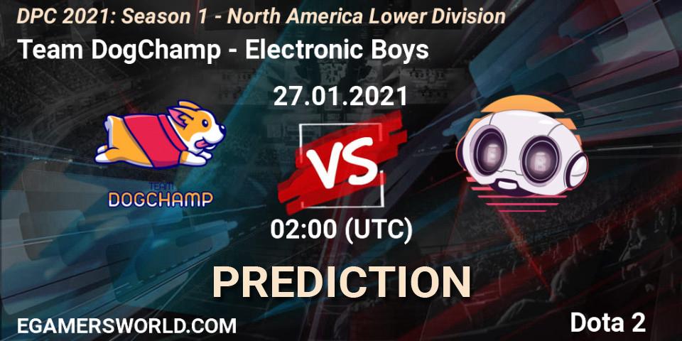 Team DogChamp - Electronic Boys: Maç tahminleri. 01.02.2021 at 02:06, Dota 2, DPC 2021: Season 1 - North America Lower Division