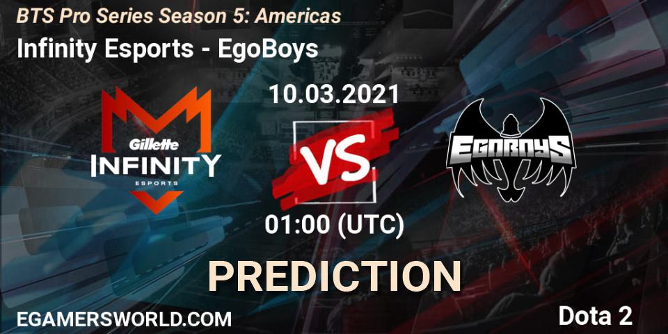 Infinity Esports - EgoBoys: Maç tahminleri. 10.03.2021 at 01:22, Dota 2, BTS Pro Series Season 5: Americas