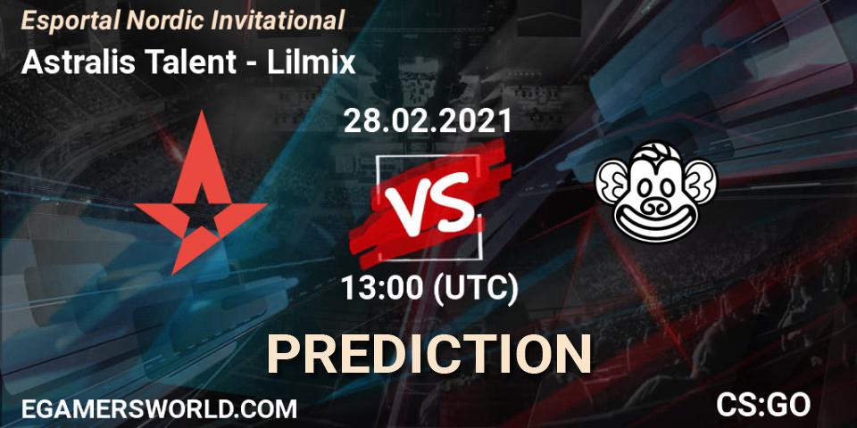 Astralis Talent - Lilmix: Maç tahminleri. 28.02.2021 at 13:05, Counter-Strike (CS2), Esportal Nordic Invitational