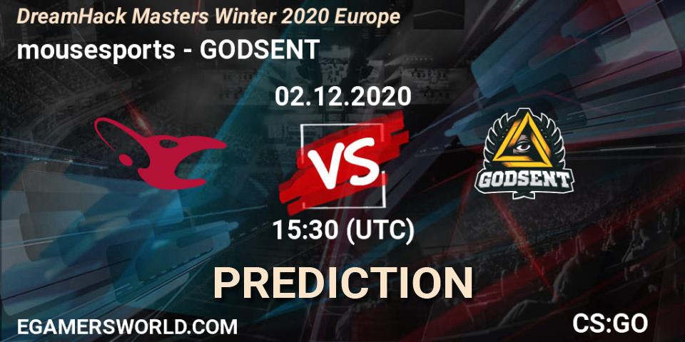 mousesports - GODSENT: Maç tahminleri. 02.12.20, CS2 (CS:GO), DreamHack Masters Winter 2020 Europe
