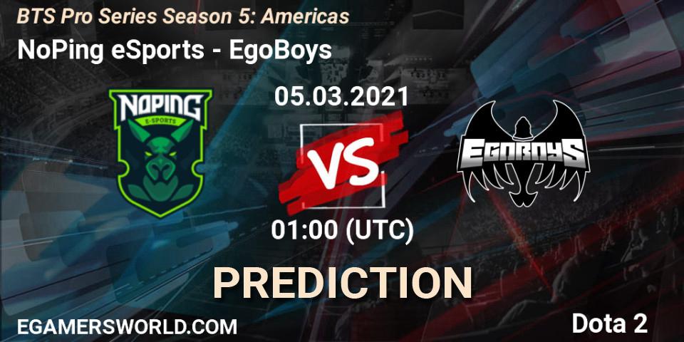 NoPing eSports - EgoBoys: Maç tahminleri. 05.03.2021 at 01:06, Dota 2, BTS Pro Series Season 5: Americas