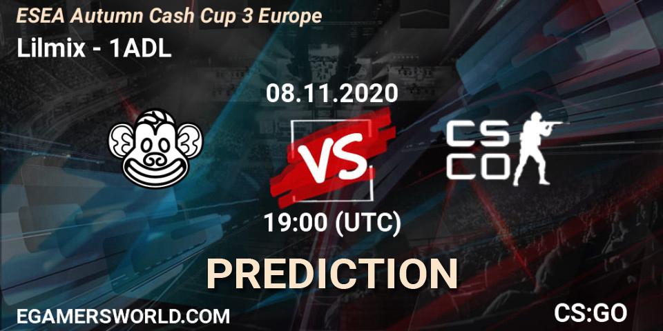 Lilmix - 1ADL: Maç tahminleri. 08.11.2020 at 19:00, Counter-Strike (CS2), ESEA Autumn Cash Cup 3 Europe