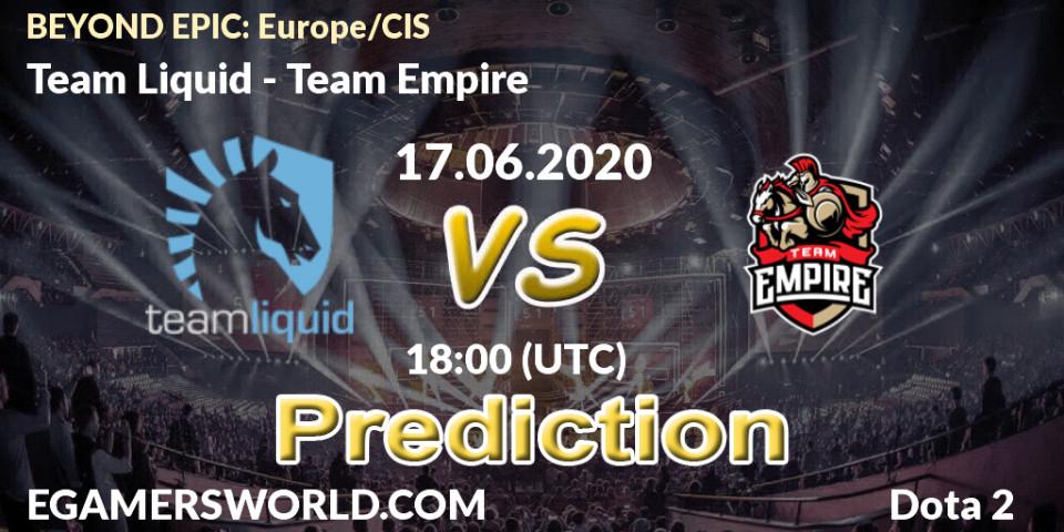 Team Liquid - Team Empire: Maç tahminleri. 17.06.2020 at 16:44, Dota 2, BEYOND EPIC: Europe/CIS