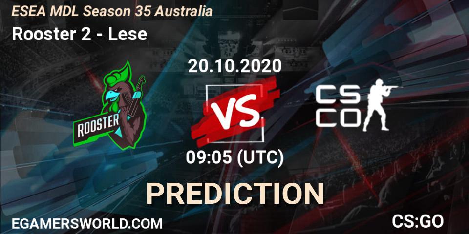Rooster 2 - Lese: Maç tahminleri. 22.10.2020 at 10:10, Counter-Strike (CS2), ESEA MDL Season 35 Australia