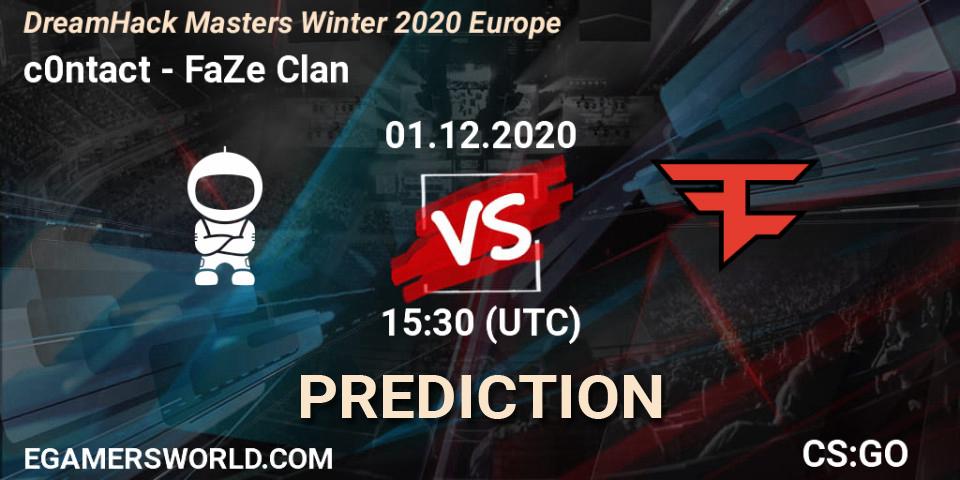 c0ntact - FaZe Clan: Maç tahminleri. 01.12.2020 at 15:30, Counter-Strike (CS2), DreamHack Masters Winter 2020 Europe