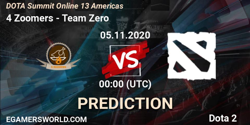 4 Zoomers - Team Zero: Maç tahminleri. 05.11.2020 at 01:00, Dota 2, DOTA Summit 13: Americas