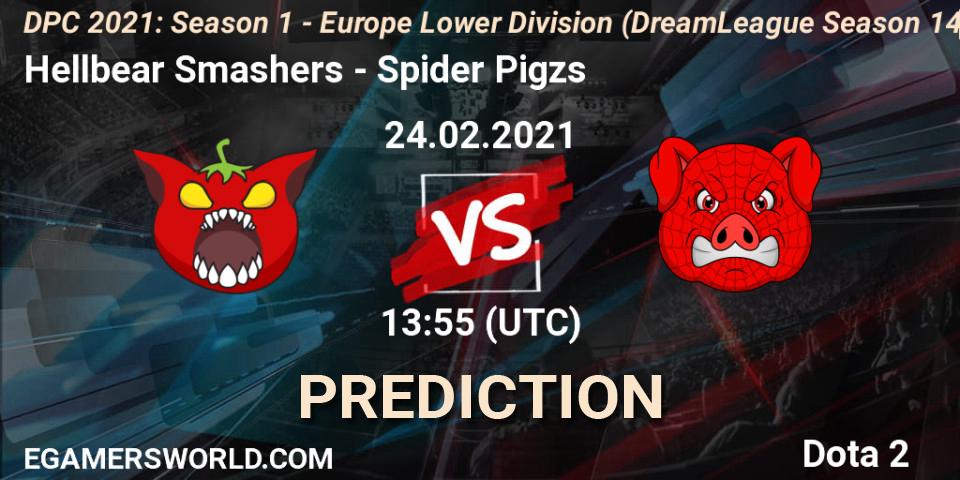Hellbear Smashers - Spider Pigzs: Maç tahminleri. 24.02.2021 at 13:56, Dota 2, DPC 2021: Season 1 - Europe Lower Division (DreamLeague Season 14)