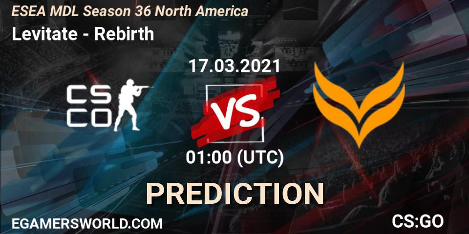 Levitate - Rebirth: Maç tahminleri. 17.03.2021 at 01:00, Counter-Strike (CS2), MDL ESEA Season 36: North America - Premier Division