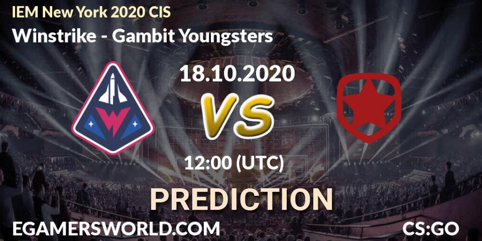 Winstrike - Gambit Esports: Maç tahminleri. 18.10.2020 at 12:00, Counter-Strike (CS2), IEM New York 2020 CIS