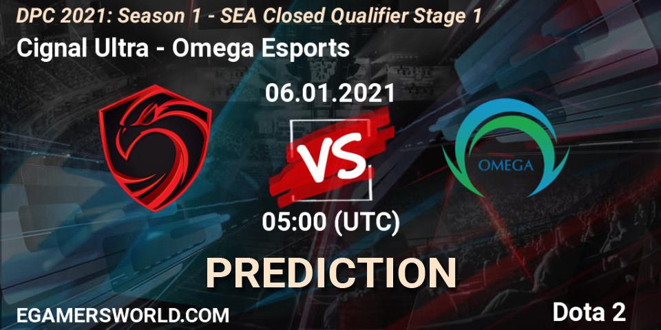 Cignal Ultra - Omega Esports: Maç tahminleri. 06.01.2021 at 04:59, Dota 2, DPC 2021: Season 1 - SEA Closed Qualifier Stage 1