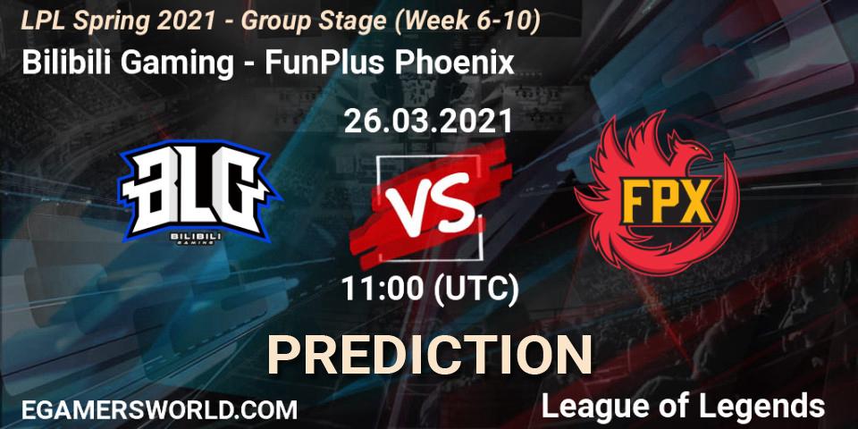 Bilibili Gaming - FunPlus Phoenix: Maç tahminleri. 26.03.2021 at 11:00, LoL, LPL Spring 2021 - Group Stage (Week 6-10)