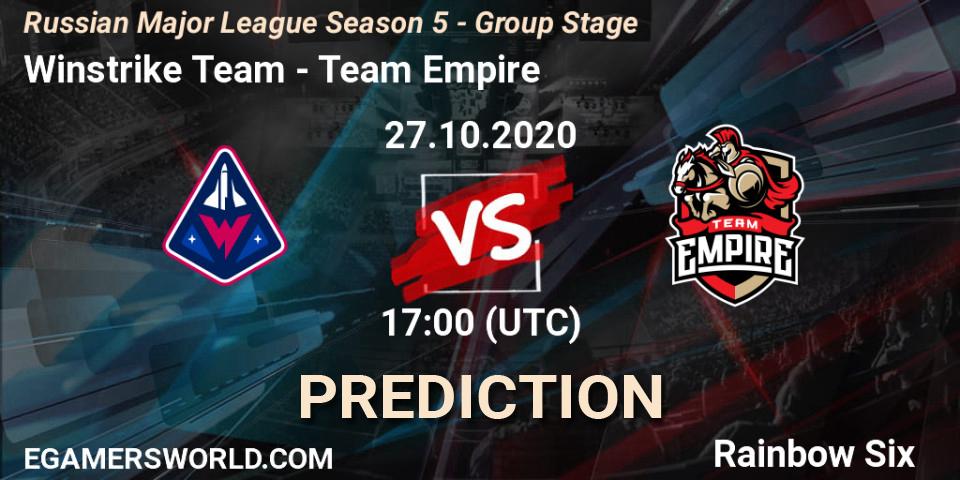 Winstrike Team - Team Empire: Maç tahminleri. 27.10.2020 at 17:00, Rainbow Six, Russian Major League Season 5 - Group Stage