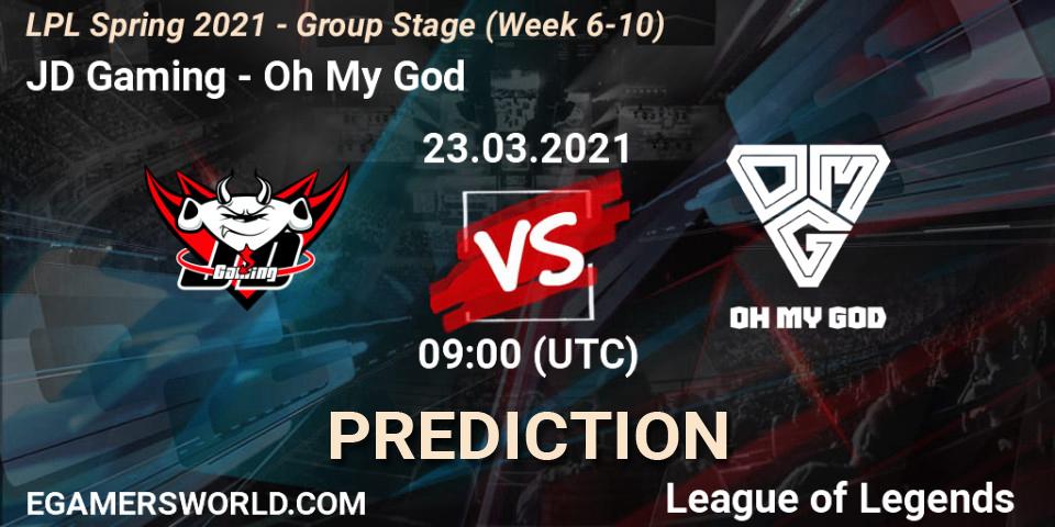 JD Gaming - Oh My God: Maç tahminleri. 23.03.2021 at 11:00, LoL, LPL Spring 2021 - Group Stage (Week 6-10)