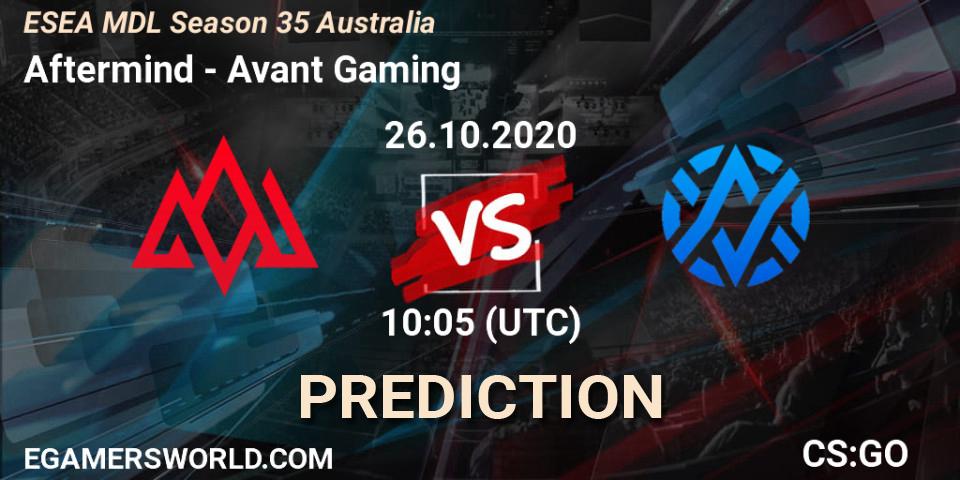 Aftermind - Avant Gaming: Maç tahminleri. 26.10.2020 at 10:05, Counter-Strike (CS2), ESEA MDL Season 35 Australia