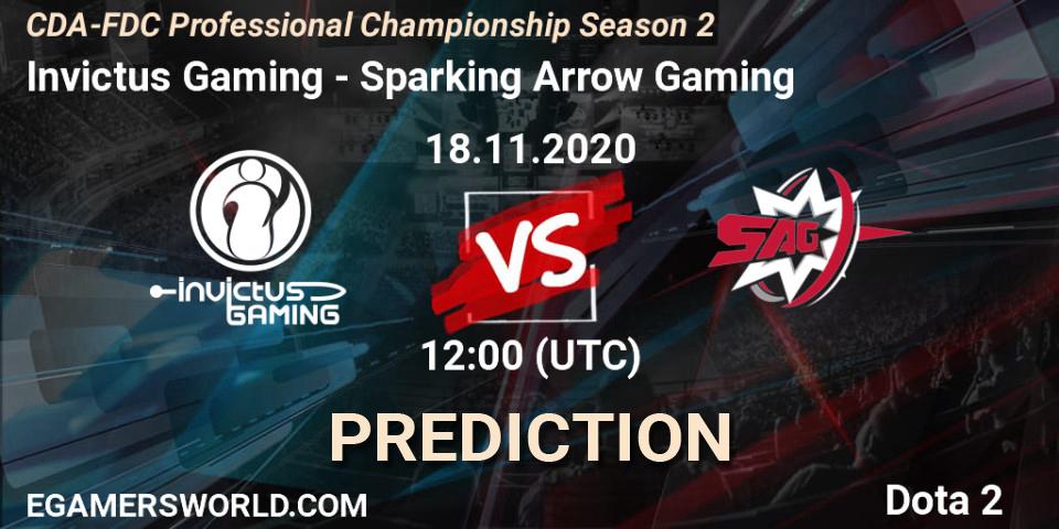 Invictus Gaming - Sparking Arrow Gaming: Maç tahminleri. 18.11.2020 at 11:11, Dota 2, CDA-FDC Professional Championship Season 2
