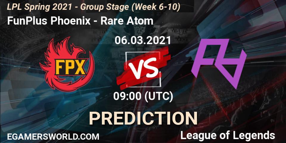 FunPlus Phoenix - Rare Atom: Maç tahminleri. 06.03.21, LoL, LPL Spring 2021 - Group Stage (Week 6-10)