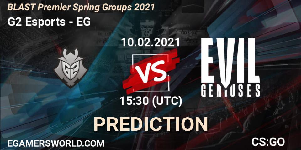 G2 Esports - Evil Geniuses: Maç tahminleri. 10.02.21, CS2 (CS:GO), BLAST Premier Spring Groups 2021