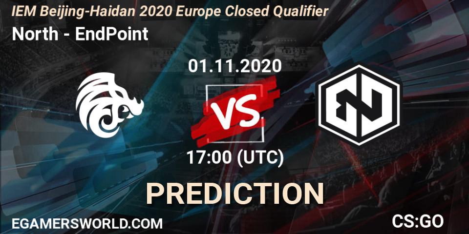 North - EndPoint: Maç tahminleri. 01.11.20, CS2 (CS:GO), IEM Beijing-Haidian 2020 Europe Closed Qualifier