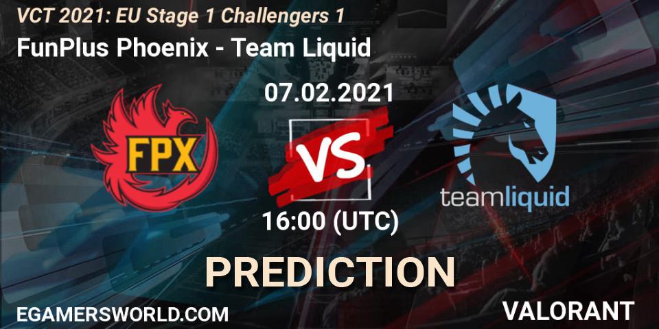FunPlus Phoenix - Team Liquid: Maç tahminleri. 07.02.2021 at 19:00, VALORANT, VCT 2021: EU Stage 1 Challengers 1