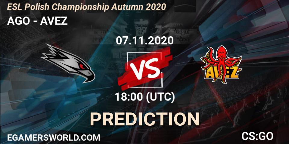 AGO - AVEZ: Maç tahminleri. 07.11.2020 at 18:00, Counter-Strike (CS2), ESL Mistrzostwa Polski - Fall 2020