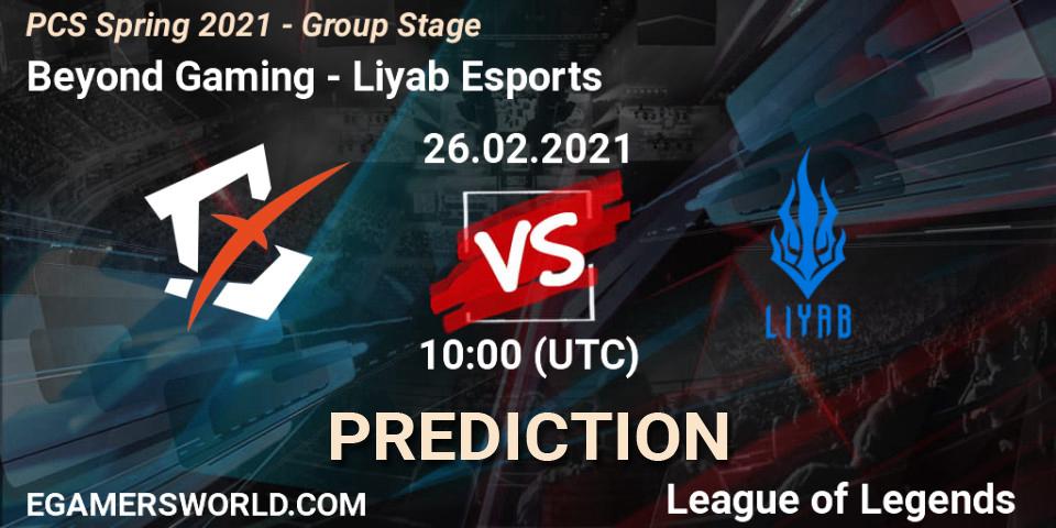Beyond Gaming - Liyab Esports: Maç tahminleri. 26.02.2021 at 13:30, LoL, PCS Spring 2021 - Group Stage