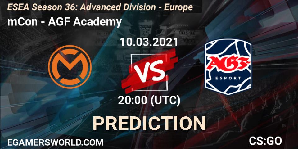 mCon - AGF Academy: Maç tahminleri. 10.03.2021 at 20:00, Counter-Strike (CS2), ESEA Season 36: Europe - Advanced Division