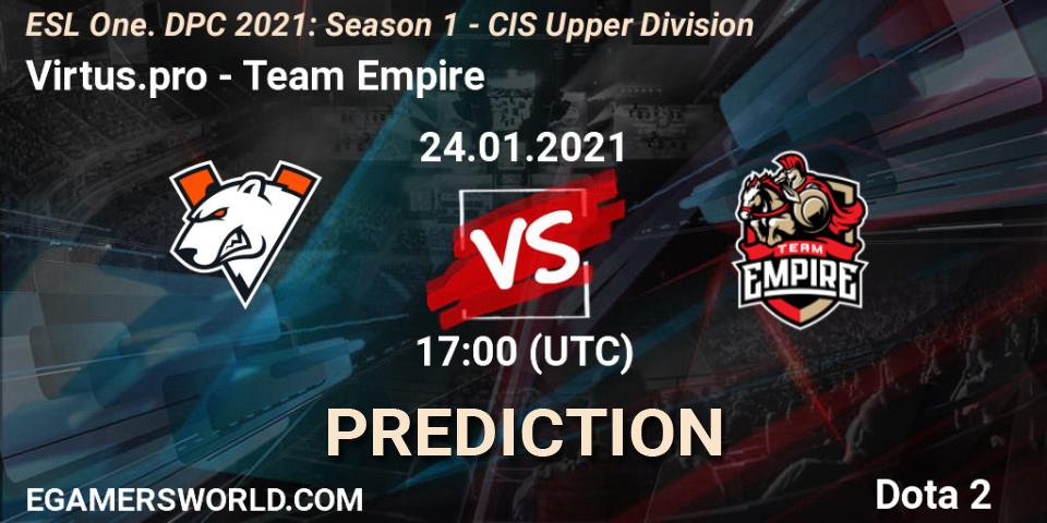 Virtus.pro - Team Empire: Maç tahminleri. 24.01.21, Dota 2, ESL One. DPC 2021: Season 1 - CIS Upper Division