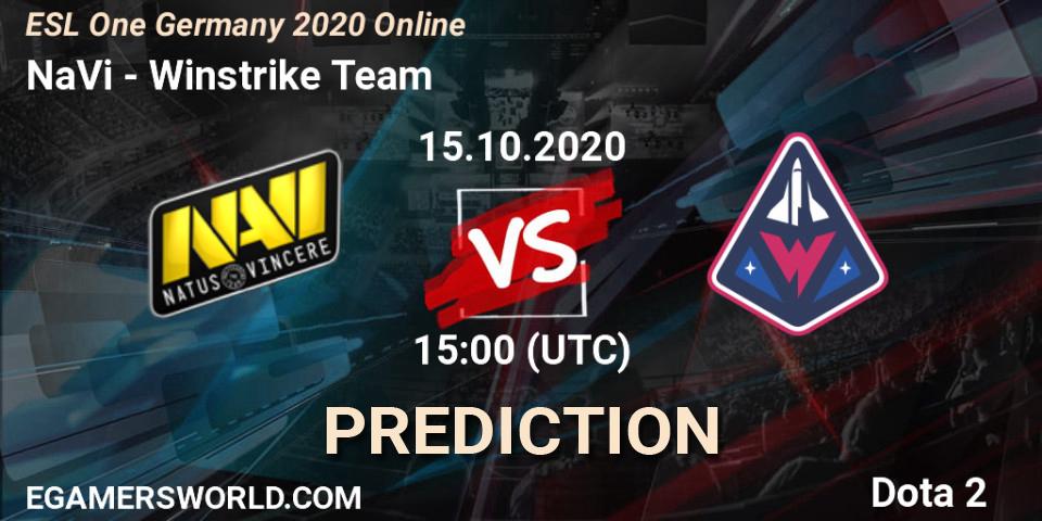 NaVi - Winstrike Team: Maç tahminleri. 15.10.2020 at 15:35, Dota 2, ESL One Germany 2020 Online