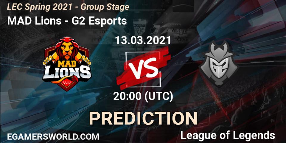 MAD Lions - G2 Esports: Maç tahminleri. 13.03.2021 at 20:00, LoL, LEC Spring 2021 - Group Stage