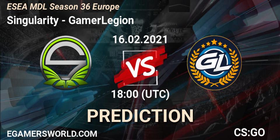 Singularity - GamerLegion: Maç tahminleri. 16.02.2021 at 18:10, Counter-Strike (CS2), MDL ESEA Season 36: Europe - Premier division
