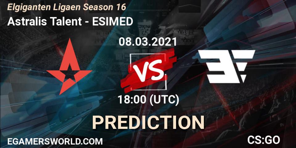 Astralis Talent - ESIMED: Maç tahminleri. 08.03.2021 at 18:00, Counter-Strike (CS2), Elgiganten Ligaen Season 16