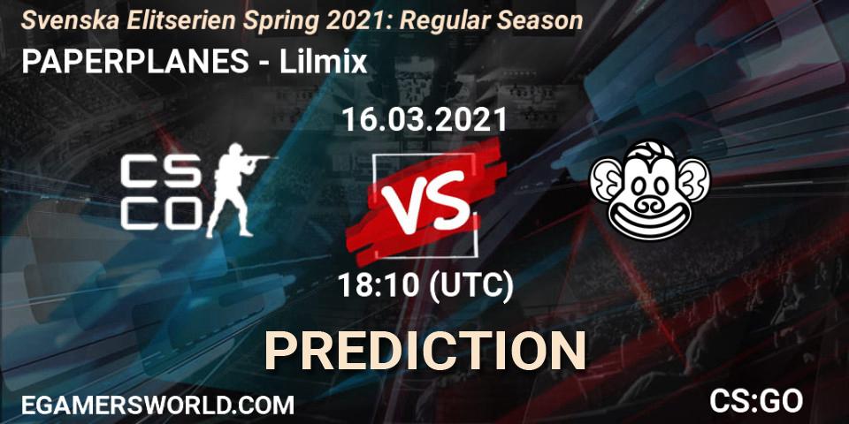 PAPERPLANES - Lilmix: Maç tahminleri. 16.03.2021 at 18:10, Counter-Strike (CS2), Svenska Elitserien Spring 2021: Regular Season