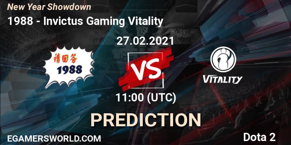 请回答1988 - Invictus Gaming Vitality: Maç tahminleri. 27.02.2021 at 11:00, Dota 2, New Year Showdown