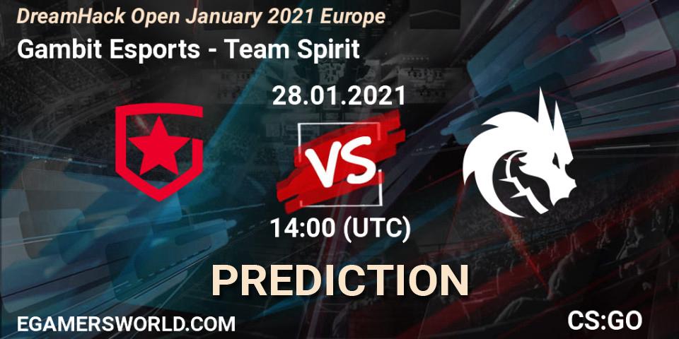 Gambit Esports - Team Spirit: Maç tahminleri. 28.01.2021 at 14:00, Counter-Strike (CS2), DreamHack Open January 2021 Europe
