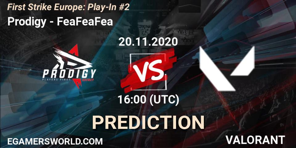 Prodigy - FeaFeaFea: Maç tahminleri. 20.11.2020 at 16:00, VALORANT, First Strike Europe: Play-In #2