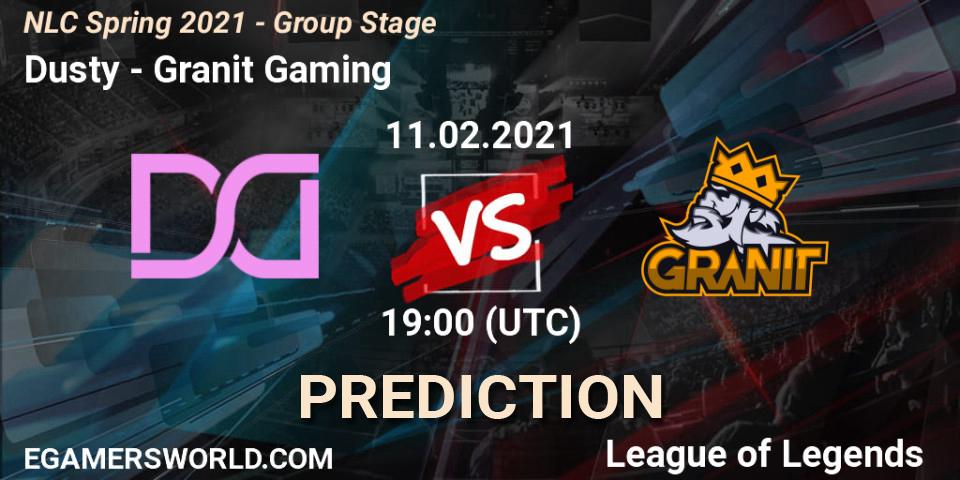 Dusty - Granit Gaming: Maç tahminleri. 11.02.2021 at 19:00, LoL, NLC Spring 2021 - Group Stage
