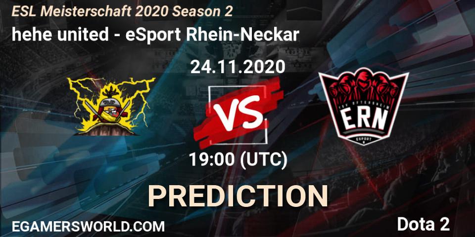 hehe united - eSport Rhein-Neckar: Maç tahminleri. 24.11.2020 at 19:04, Dota 2, ESL Meisterschaft 2020 Season 2