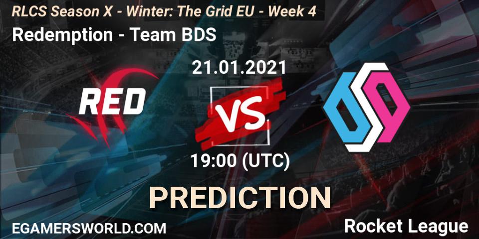 Redemption - Team BDS: Maç tahminleri. 21.01.2021 at 19:00, Rocket League, RLCS Season X - Winter: The Grid EU - Week 4