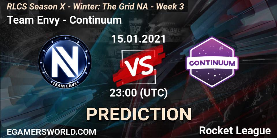 Team Envy - Continuum: Maç tahminleri. 15.01.2021 at 23:00, Rocket League, RLCS Season X - Winter: The Grid NA - Week 3
