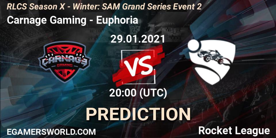 Carnage Gaming - Euphoria: Maç tahminleri. 29.01.2021 at 20:00, Rocket League, RLCS Season X - Winter: SAM Grand Series Event 2