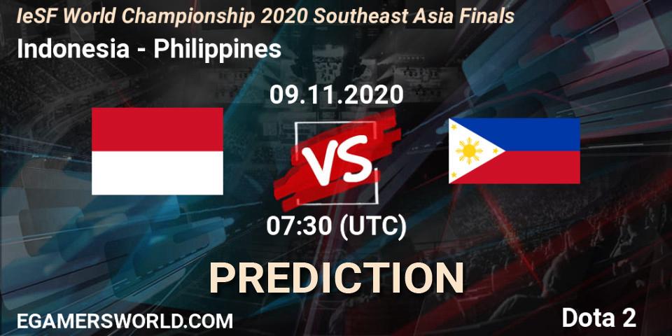 Indonesia - Philippines: Maç tahminleri. 09.11.2020 at 08:15, Dota 2, IeSF World Championship 2020 Southeast Asia Finals